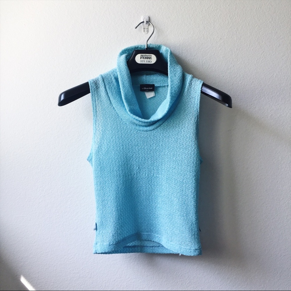 90s VINTAGE Turquoise Knit Top